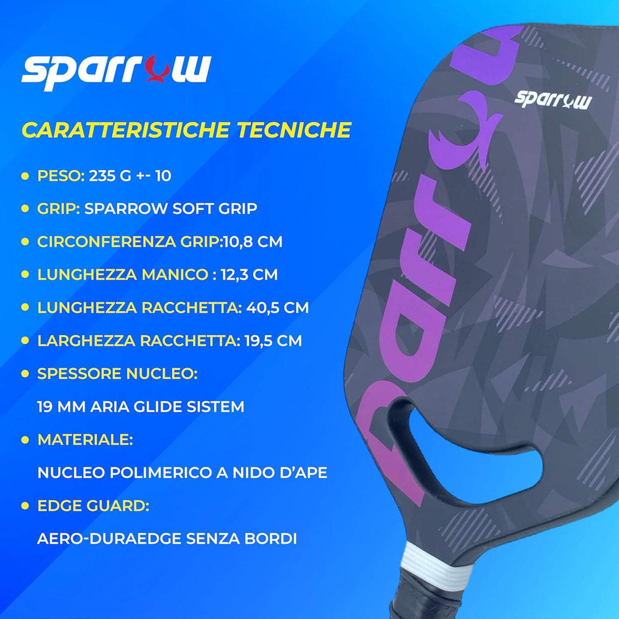 Black Falcon: Racchetta da Pickle in Carbonio 3K Falcon Nero